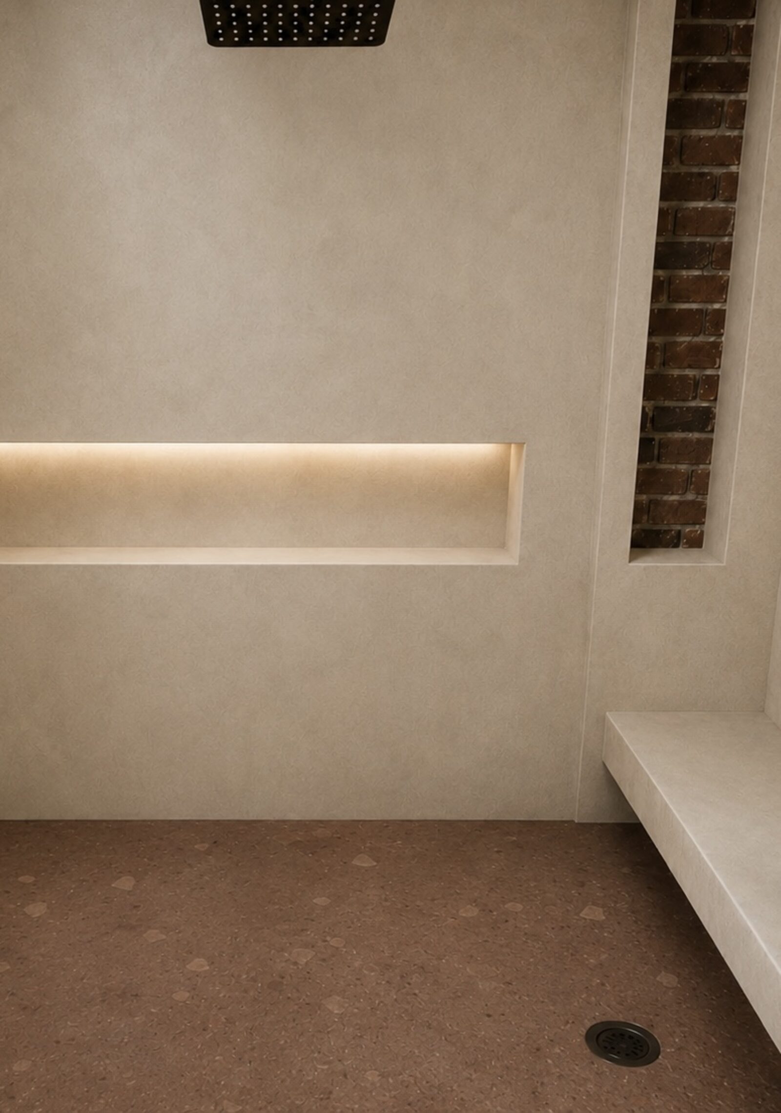 Wet rooms — seamless surface work by The Shirtless Handyman, New Orleans